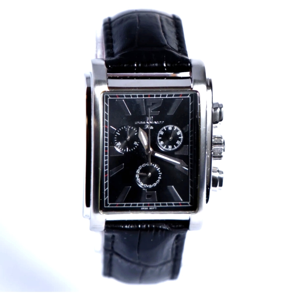 Oceanaut Men's Ritz Black Leather And Dial Watch